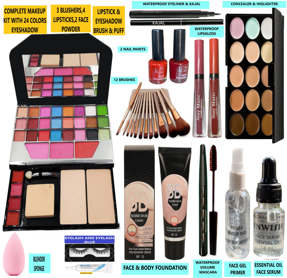 INWISH ALL PRODUCTS COMPLETE MAKEUP KIT COMBO SUTAIBLE FOR ALL