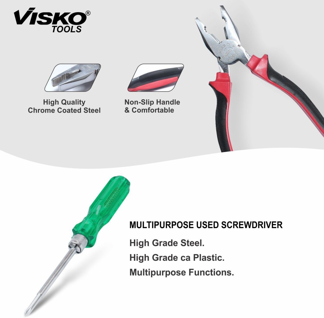VISKO 827 Tool Set of 27Pcs With Pliers, Hammer, Spanner, Bag, Screwdriver,  Allen Keys Hand Tool Kit Price in India - Buy VISKO 827 Tool Set of 27Pcs  With Pliers, Hammer, Spanner