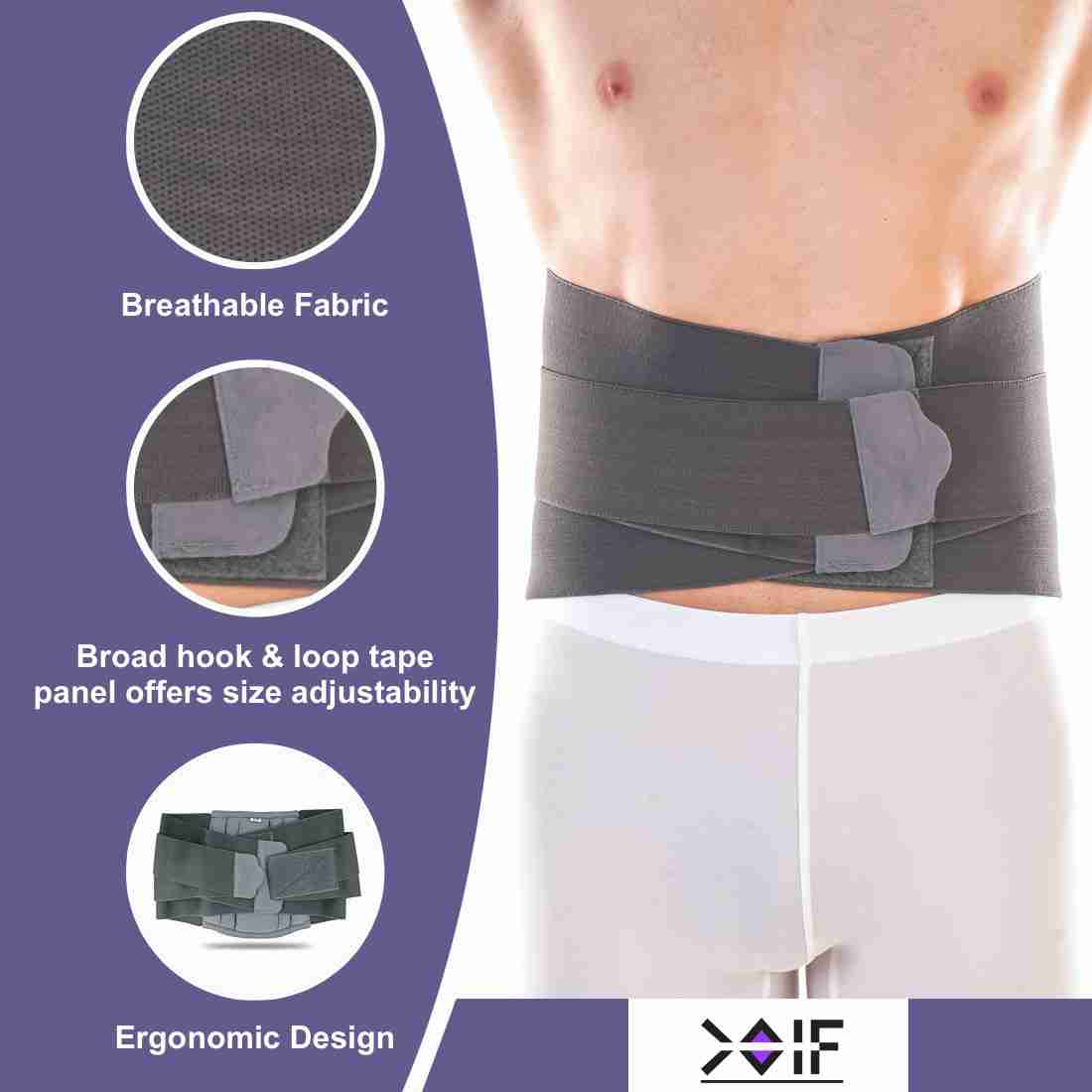 Dr Cetus Lumbar Support LS Belt for Back Pain Relief for Women and Men.  Belt With