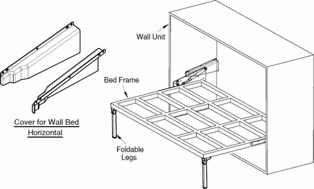 EBCO WALL BED FITTING HORIZONTAL 50 KG PACK OF 1 SET Bed