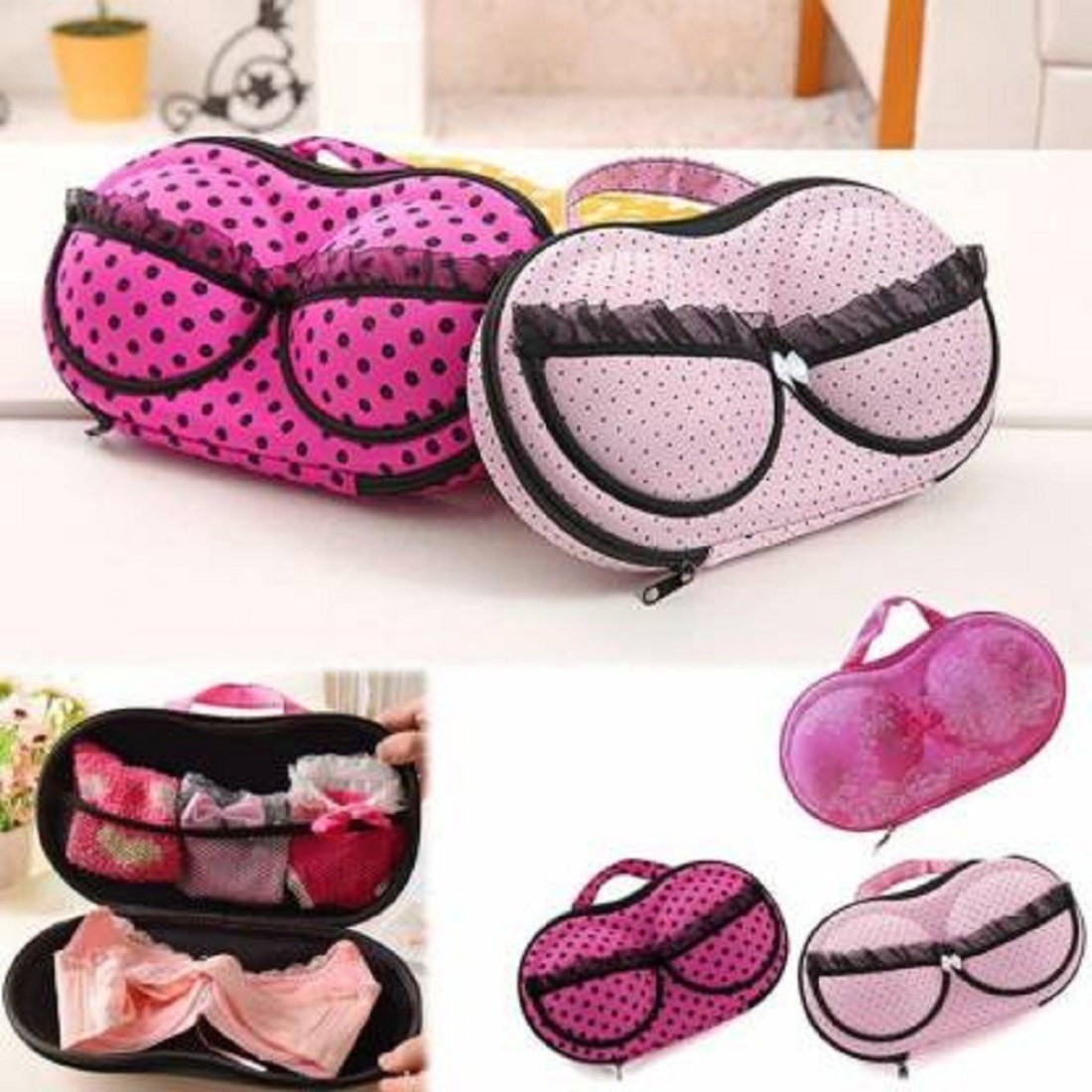 Flywind Portable Bra and Panty, Lingerie Organiser Travel Bag Underwear Bra  Storage Case Multicolor - Price in India