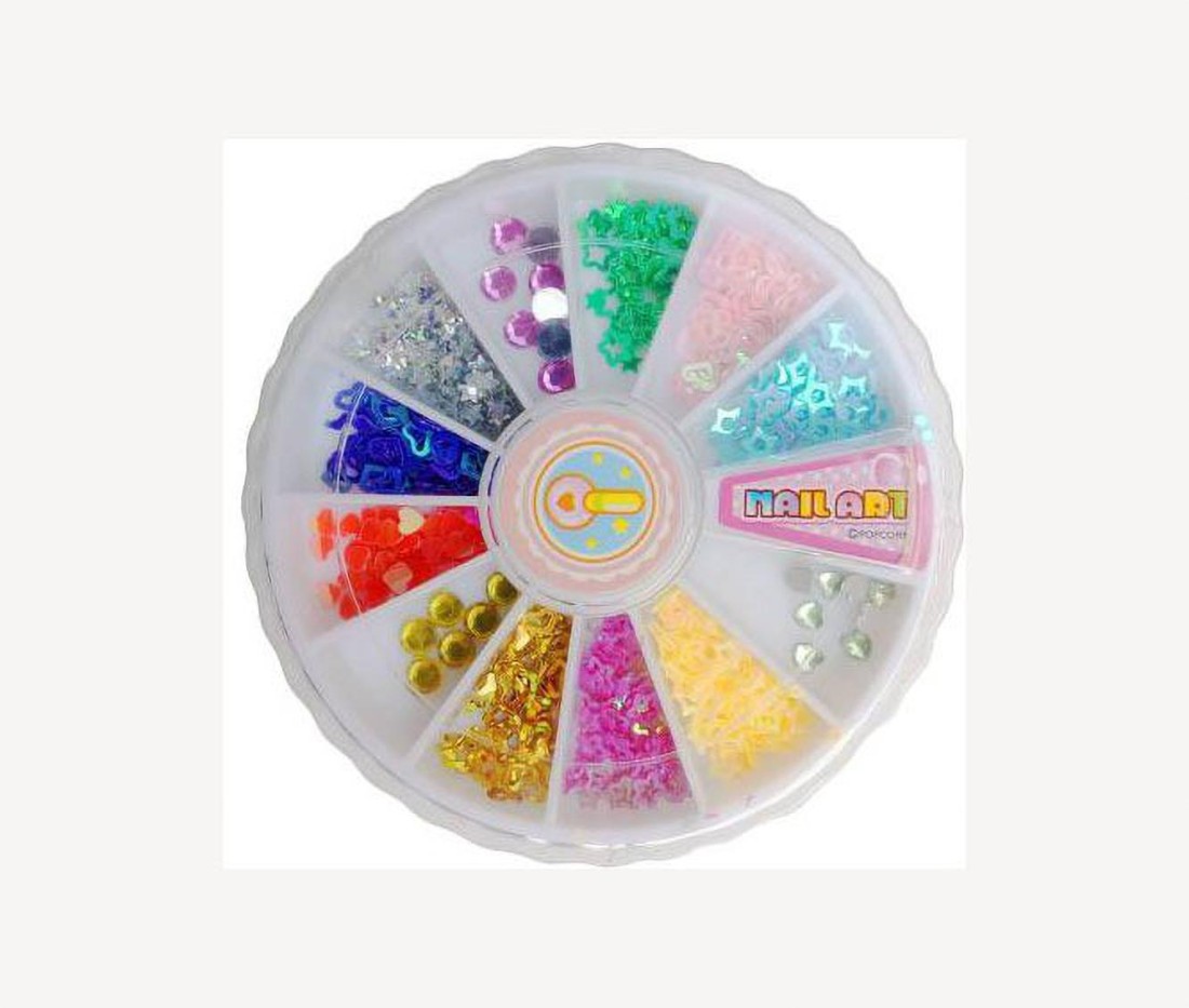 Nail Art with 12 Artificial Nails and Glitters (2 Set, Assorted) -  shopatfullkart.com