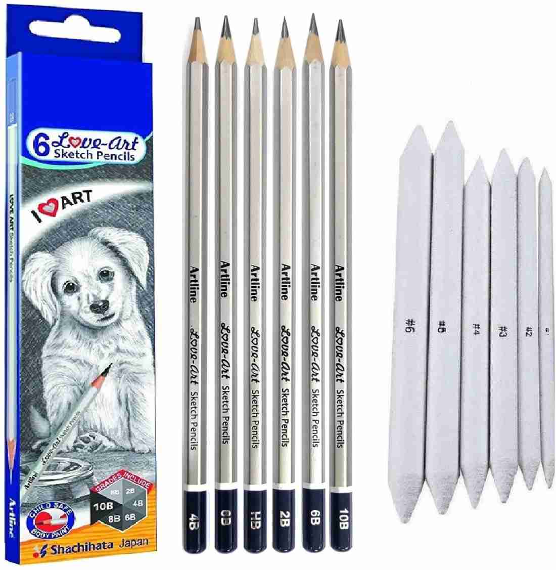 mixale Camlin High Quality Drawing Pencil With Paper  Blending Stumps - Drawing Art Set