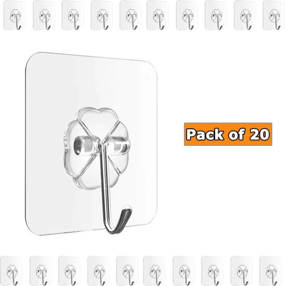 Self Adhesive Wall Hooks, Heavy Duty Sticky Hooks for Hanging 10KG