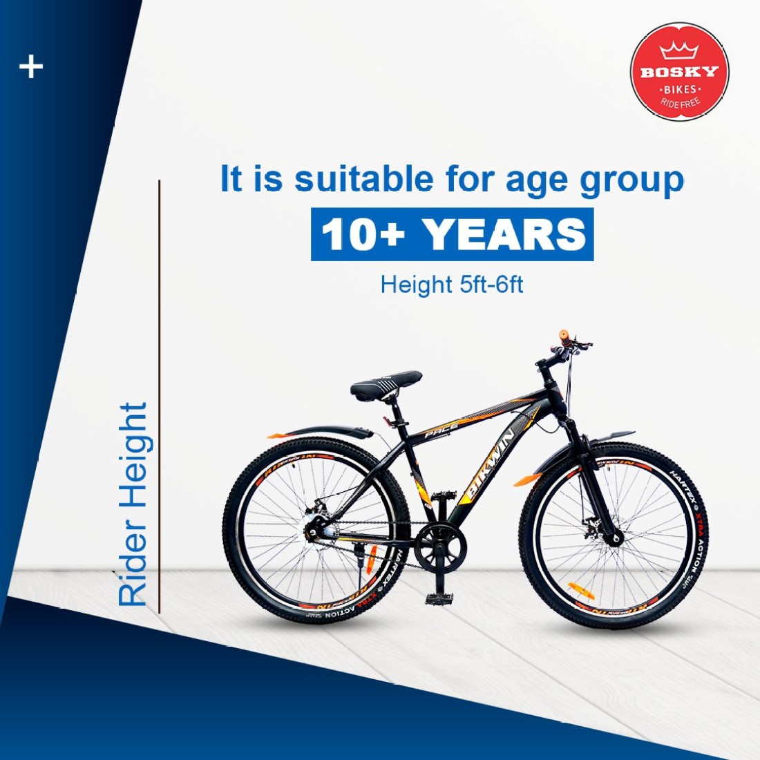 Bosky Cycle for Men,with Steel frame Dual disc ,MTB Bike (Single Speed, Black,Orange) 26 T Mountain Cycle Price in India