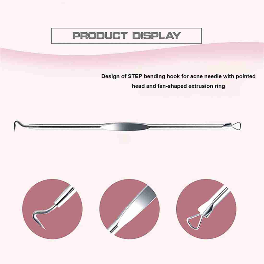 Ultra-Sharp Curved Hook Extractor For Blackhead, Acne, Pimple
