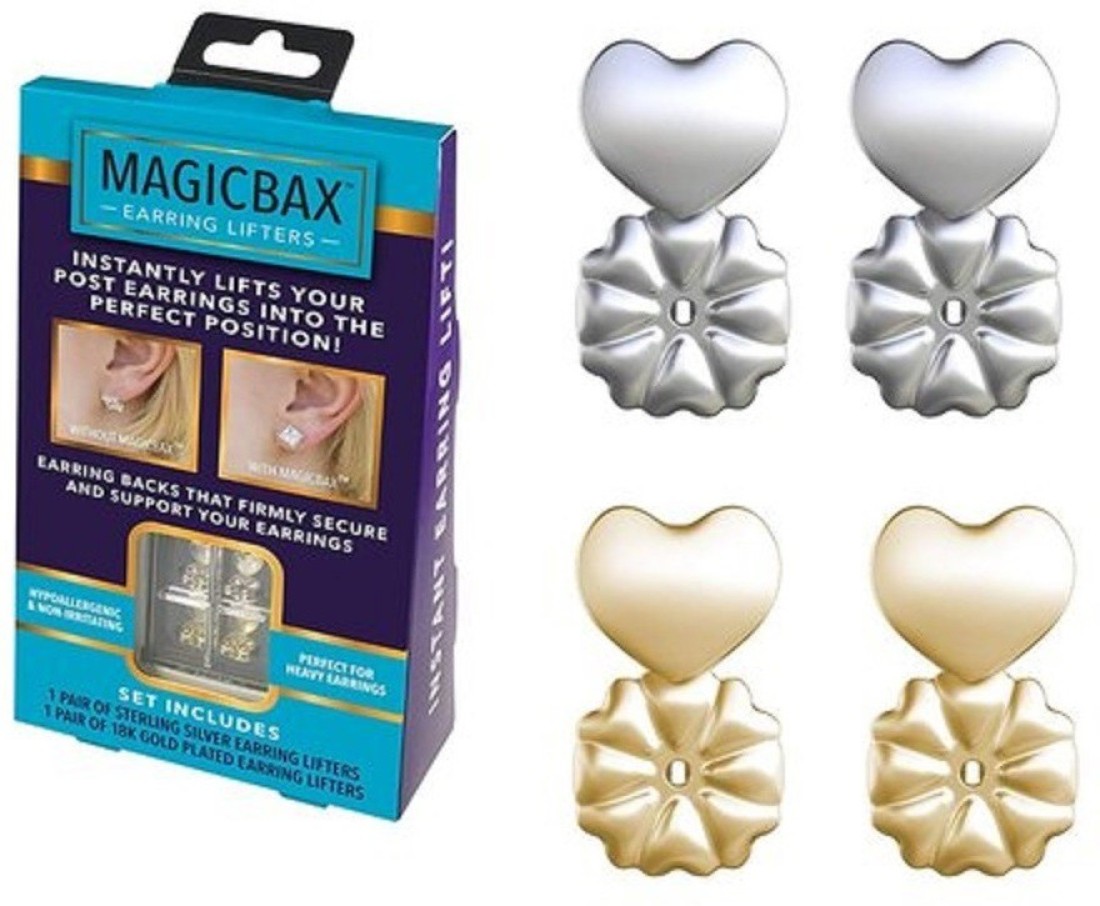  Buy Triangle Ant Earring Lifters Magic Bax 2 Pairs of  Adjustable Earring Lifts Women's Plastic Jhumki Earring Online at Best  Prices in India