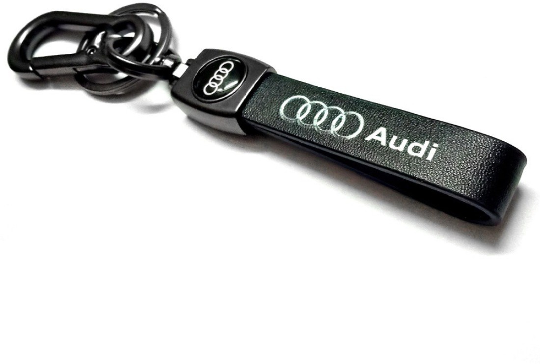 Auto Car Keychain Black Leather Business Key Chain for Key Fob and Key With  Metal Carabiner Hook, Audi price in UAE,  UAE