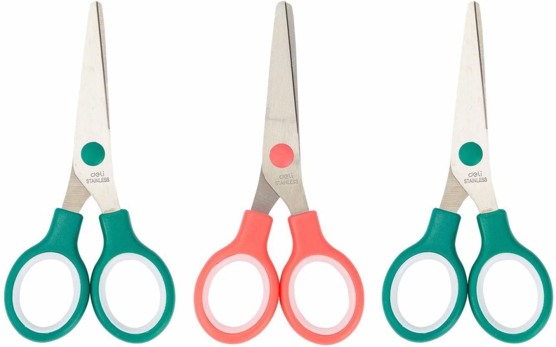 Ergonomic Stainless Steel Scissors for Crafting Projects - Deli