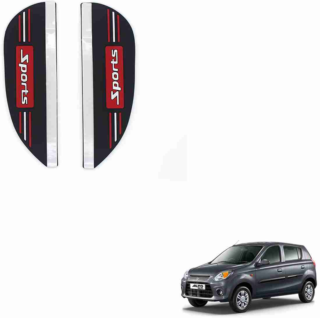 SEMAPHORE 2 Pcs Mirror Rain Guard Sports Eyebrow Maruti Alto 800