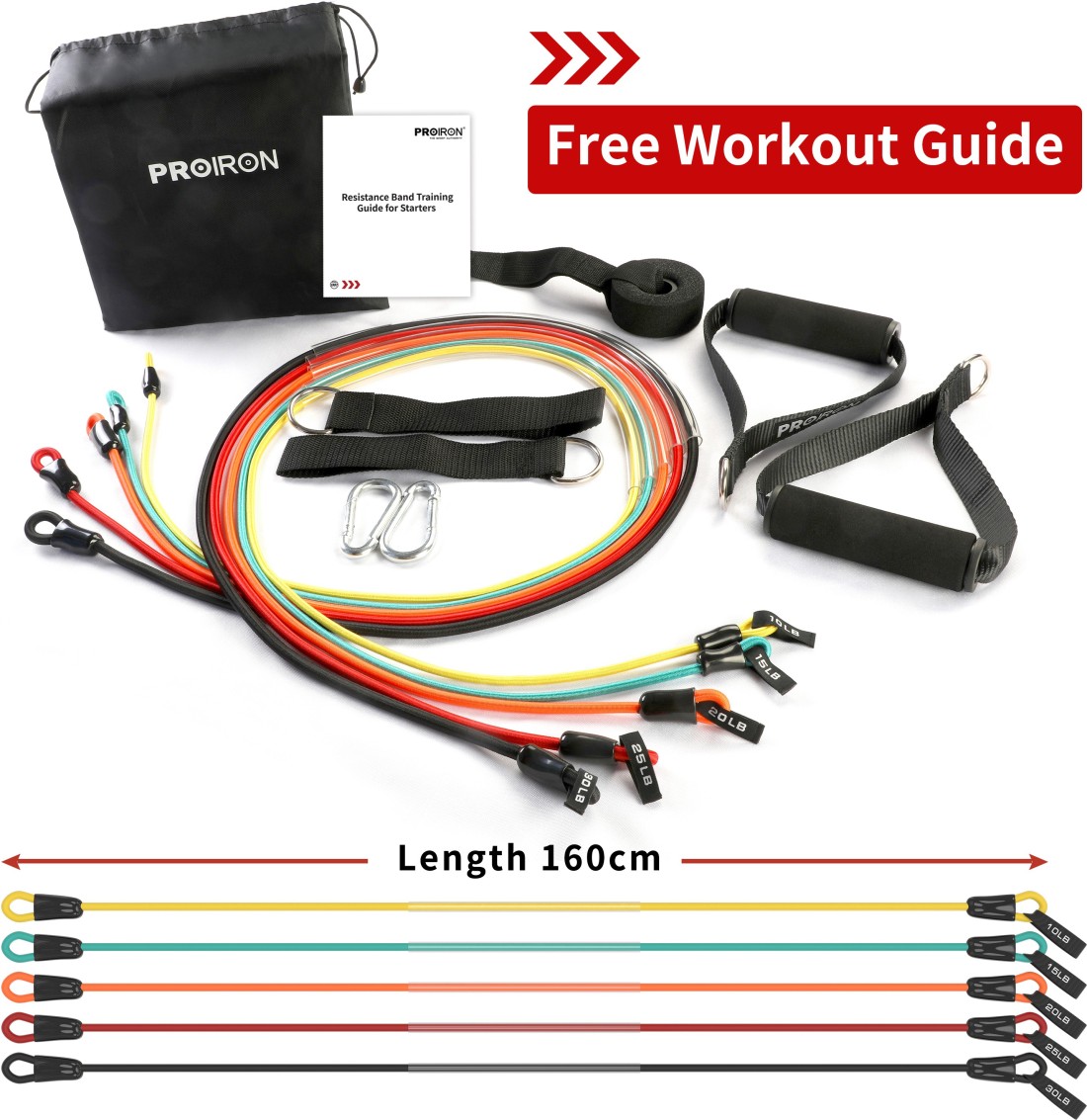 PROIRON Resistance Bands Set With Handles and Door Anchor