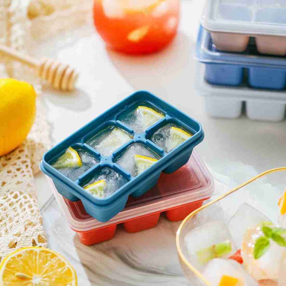 2pcs Silicone Ice Cube Trays,Easy Release Large Ice Cube Tray,Ice ball Trays  with Lids 