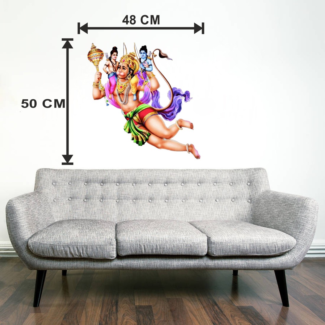 Decoration Stickers 48 cm hanuman ji tearing his chest Self