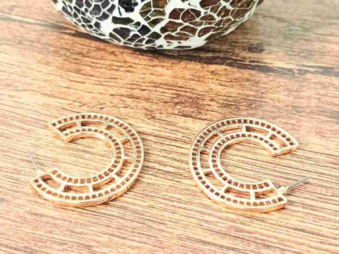  Buy LitYou LitYou Double C Gold Plated Hoop Earrings for  Girls & Women Alloy Hoop Earring Online at Best Prices in India