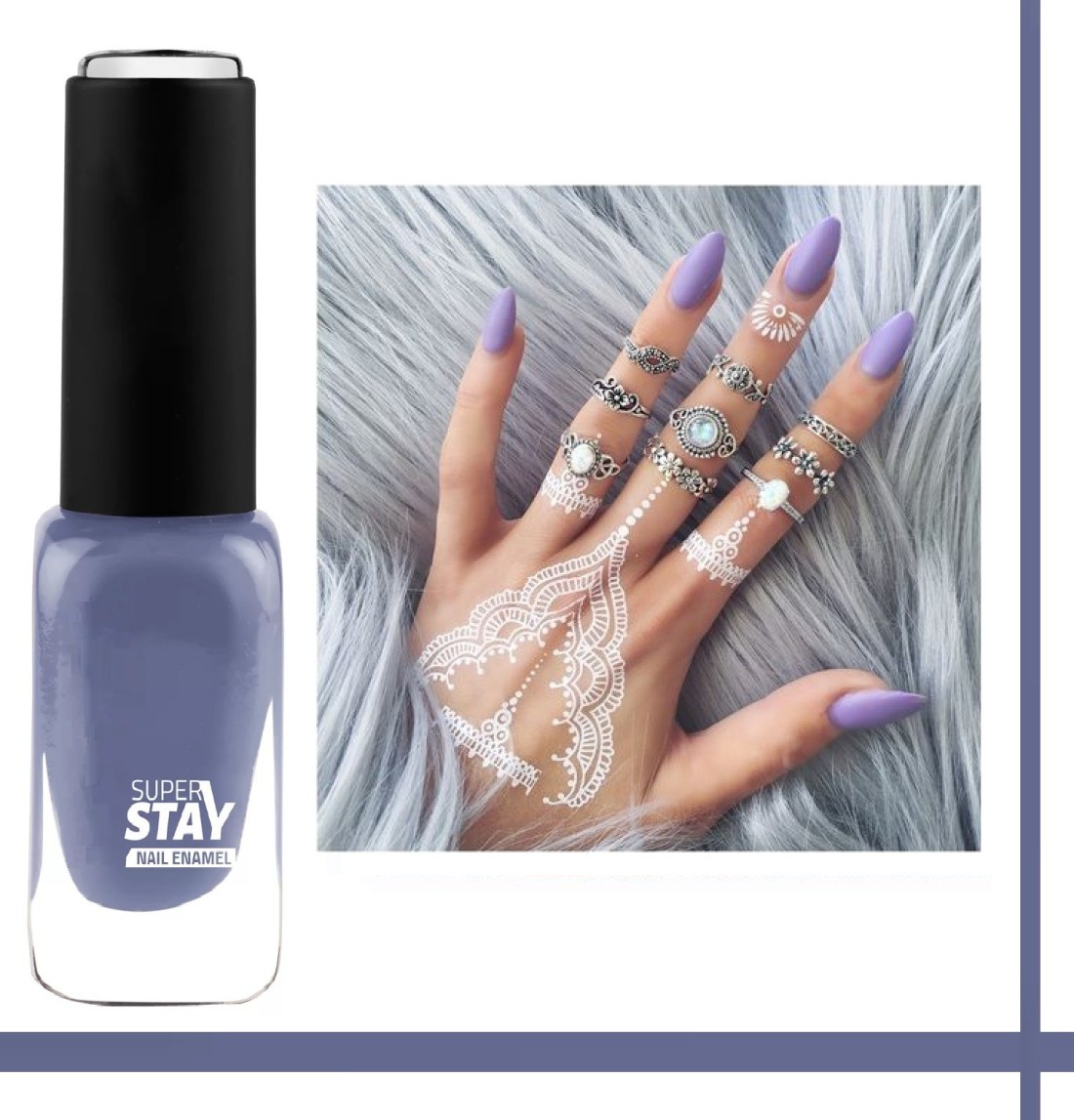 Lavender grey nails | Nail paint shades, Indian nails, Cute nail polish