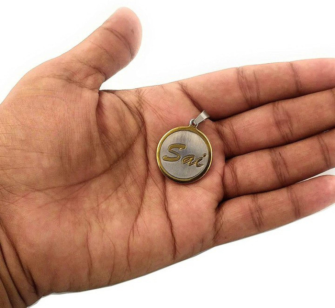 S A Gifts Sai Name Pendant for Men Women Gold Silver Stainless
