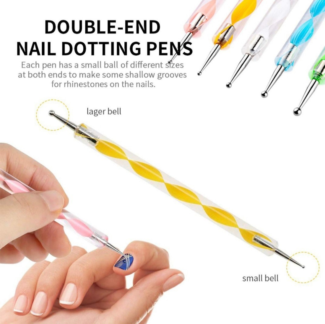 KIRA 5 Pcs Nail Art Dotting Marbleizing Tool Mandala Dotting Tools Nail Art  Dotting Embossing Tools