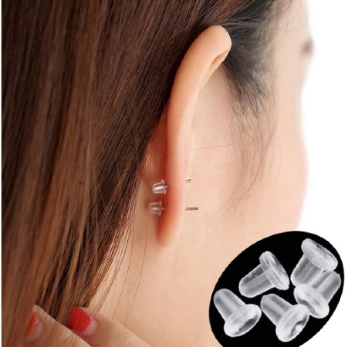 navjai Rubber Earring Stoppers Safety Back for Earing Backpush