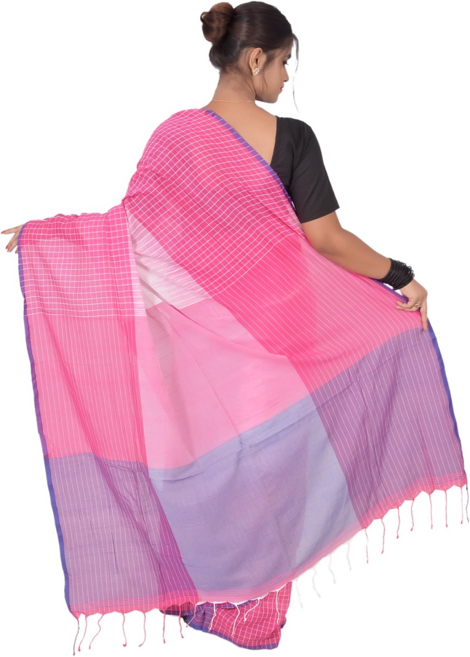 Buy SAYAN CREATION Color Block Bollywood Pure Cotton Multicolor Sarees  Online @ Best Price In India