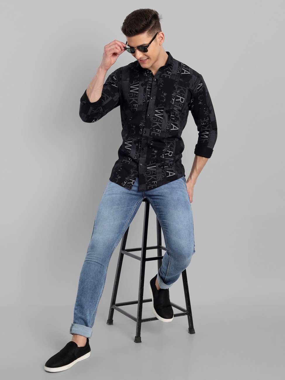 Majestic Man Men Printed Casual Black Shirt - Buy Majestic Man Men Printed  Casual Black Shirt Online at Best Prices in India