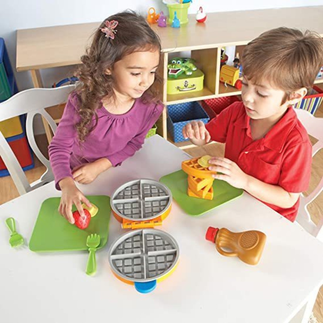 Wooden Waffle Maker, Toy Kitchen Accessories