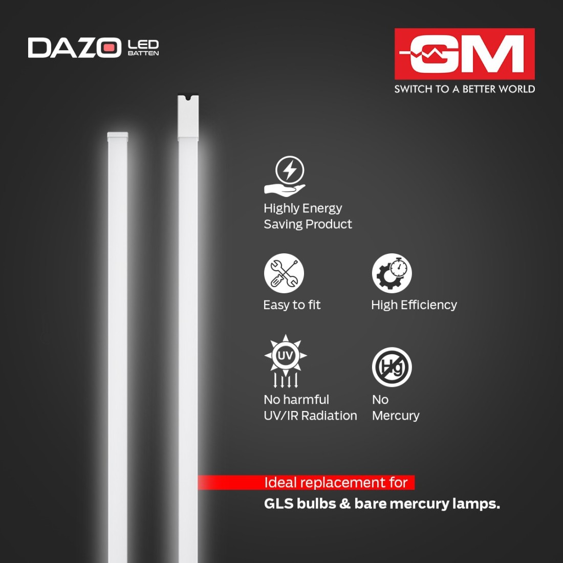 Gm 36 watt store led tube light