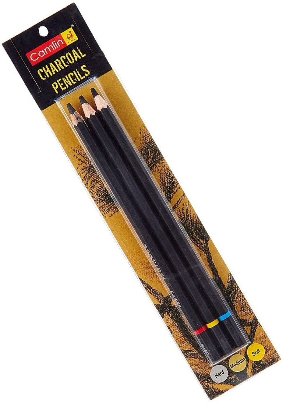 SHOPUNKLE ARTLINE DRAWING PENCIL SET WITH CAMLIN BLACK CHARCOAL PENCIL SET  , BLENDING PAPER STUMPS , 1 PC