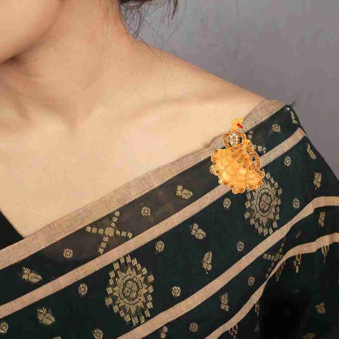 Peacock on sale saree pin