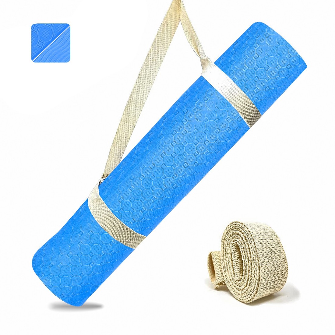 Strauss Anti Skid Eco-Friendly TPE Yoga Mat with Carry Strap, Sky Blue 4 mm  Yoga Mat - Buy Strauss Anti Skid Eco-Friendly TPE Yoga Mat with Carry Strap,  Sky Blue 4 mm
