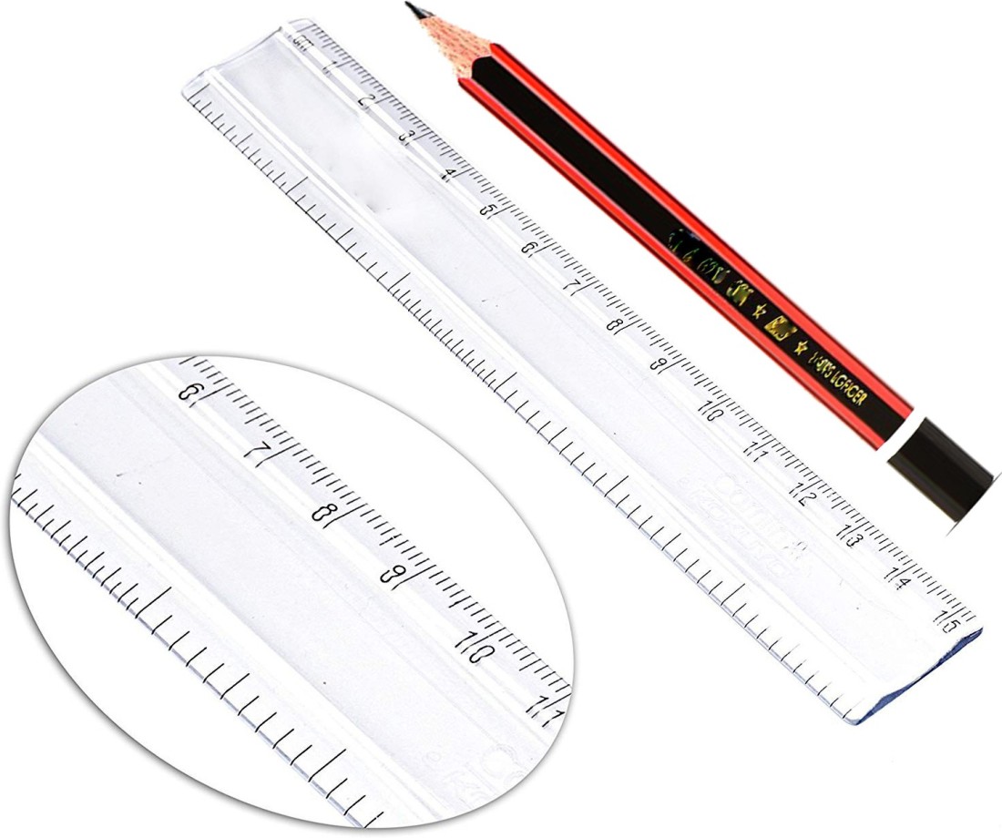 Awadh 30 Cm 12 Inch Plastic Ruler Scale , Measuring Tools -  1 Pencil Ruler 