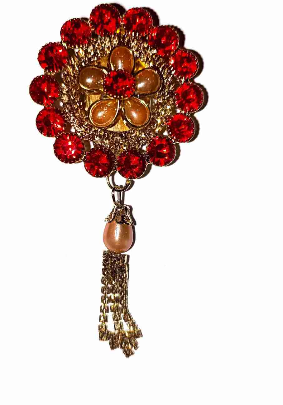 SAREEPIN Fashions Women's Brooches and Pins With Designer Kundan