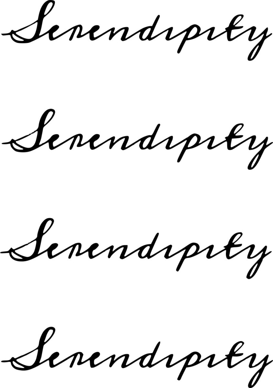 Serendipity Temporary Tattoo Set of 3  Small Tattoos