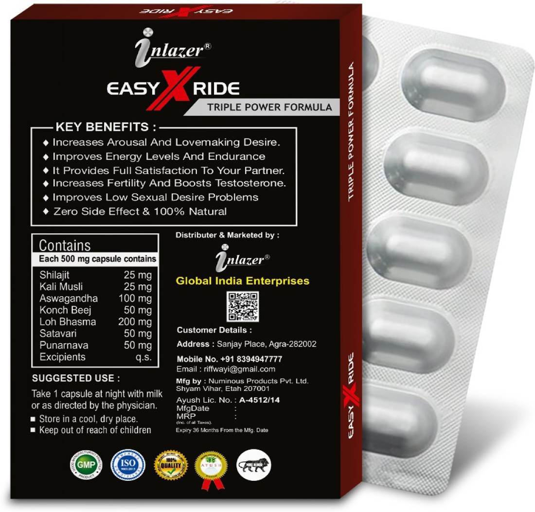 inlazer Easy X Ride Sex Time Formulation Improves Male Endurance Long Last  Performance Price in India - Buy inlazer Easy X Ride Sex Time Formulation  Improves Male Endurance Long Last Performance online