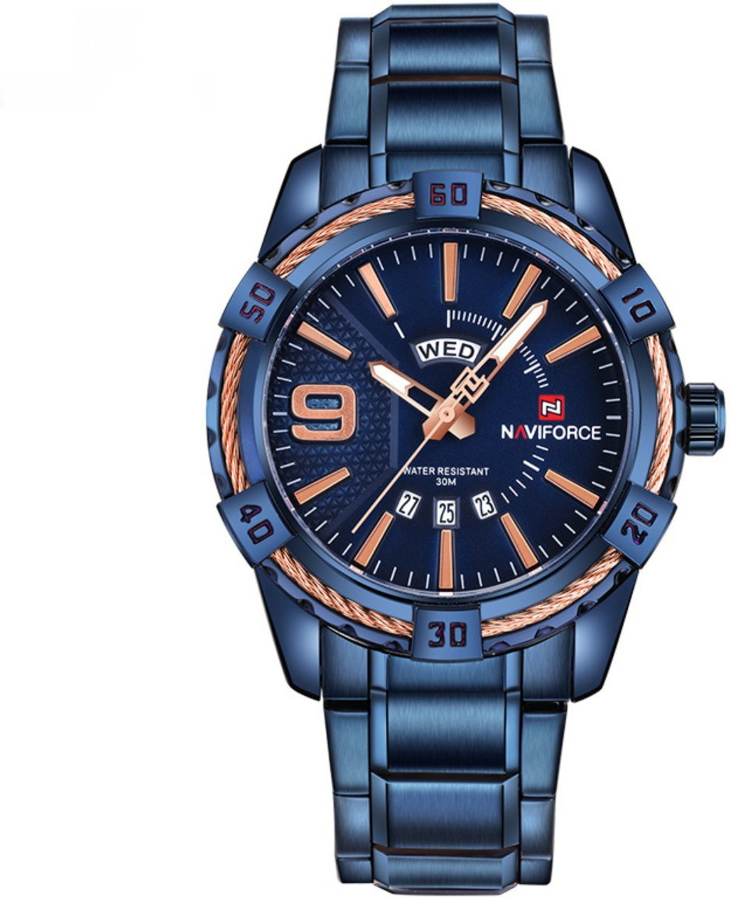 NAVIFORCE Quartz Stainless Steel business class blue Analog Watch