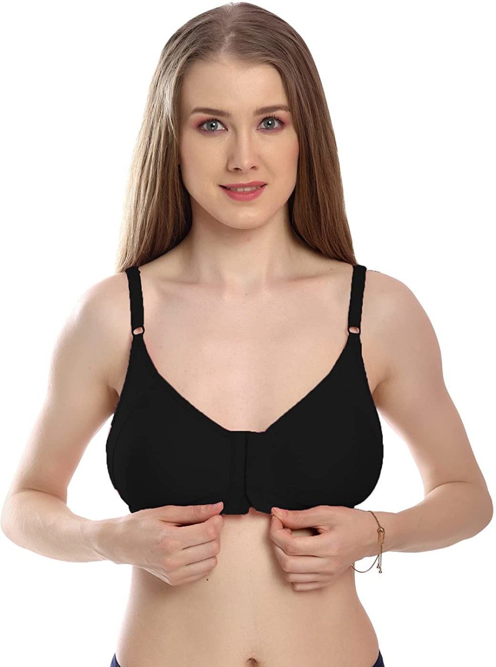 Stylish B Cup Non Padded Front Open Bra Set of 2