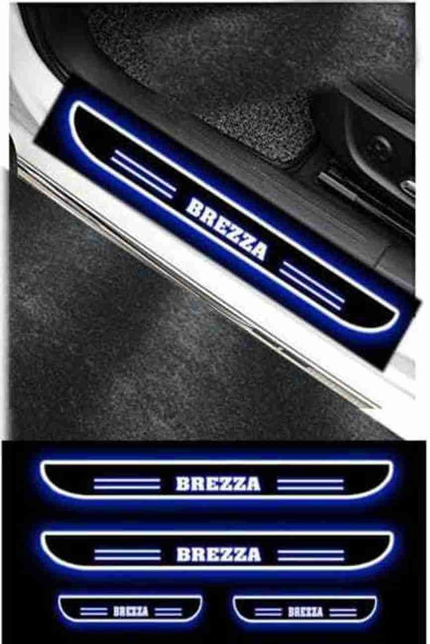 DIAMOND SAJAWAT CAR Door Foot Step Sill Plate Blue LIght For