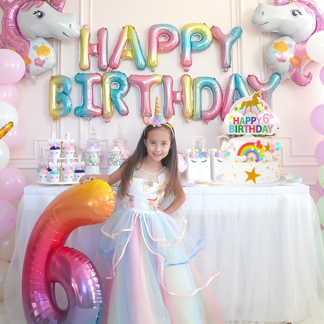 Zyozi Unicorn 5th Birthday Cake Topper, Unicorn Five Cake Topper, Magic  Unicorn Cake Decor, Unicorn Baby