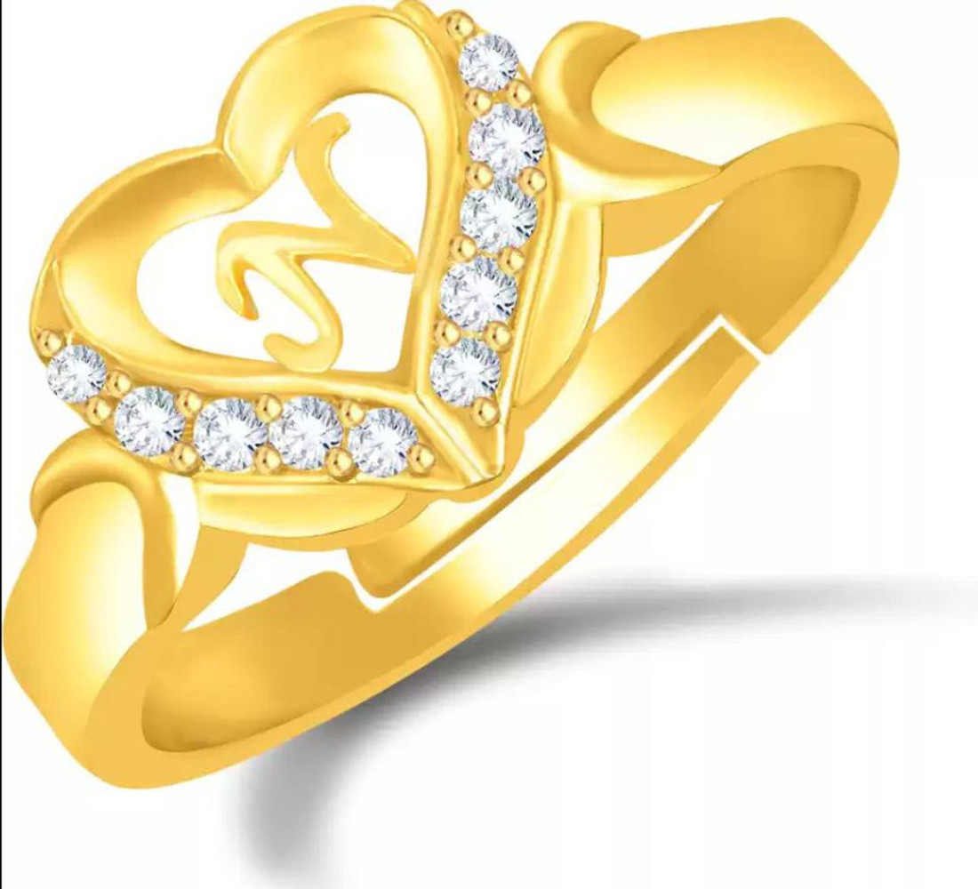 Jewel WORLD N name letter alphabet Stylish Gold plated ring for girls women