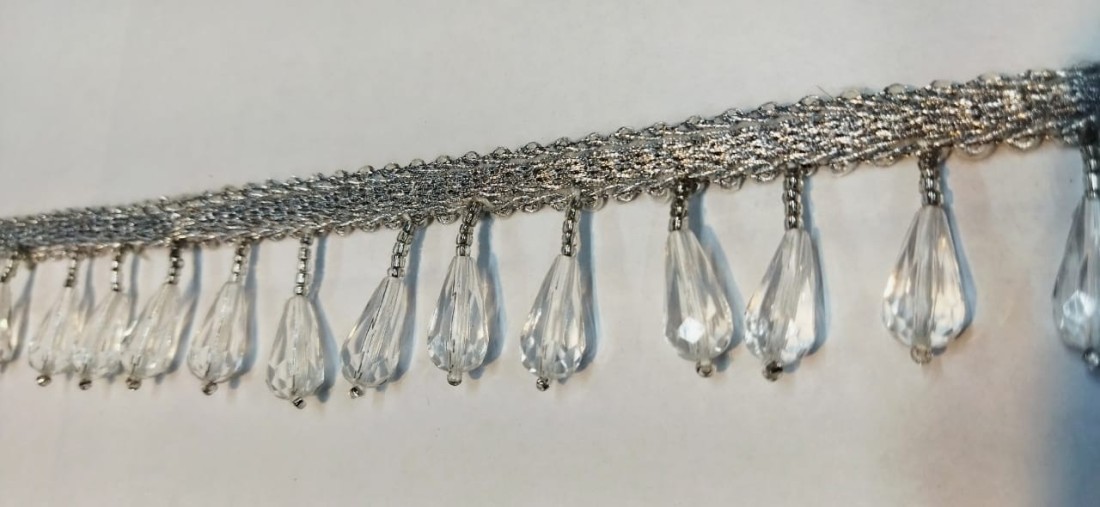 mk creation Crystal Awesome Crystal latkan lace width 30mm length  4mtr(silver) Lace Reel Price in India - Buy mk creation Crystal Awesome  Crystal latkan lace width 30mm length 4mtr(silver) Lace Reel online