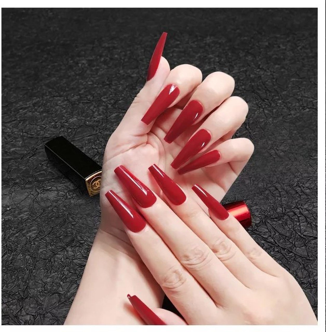 24Pcs Short Fake Nails French Artistic Wine Red Graffiti Nail Arts Manicure  False Nails With Design For Nails Extension - AliExpress