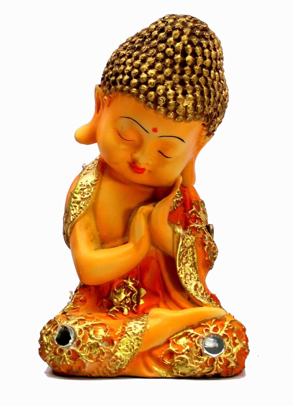eSplanade Smiling Happy Baby Buddha Monk Statue Feng Shui Figurine