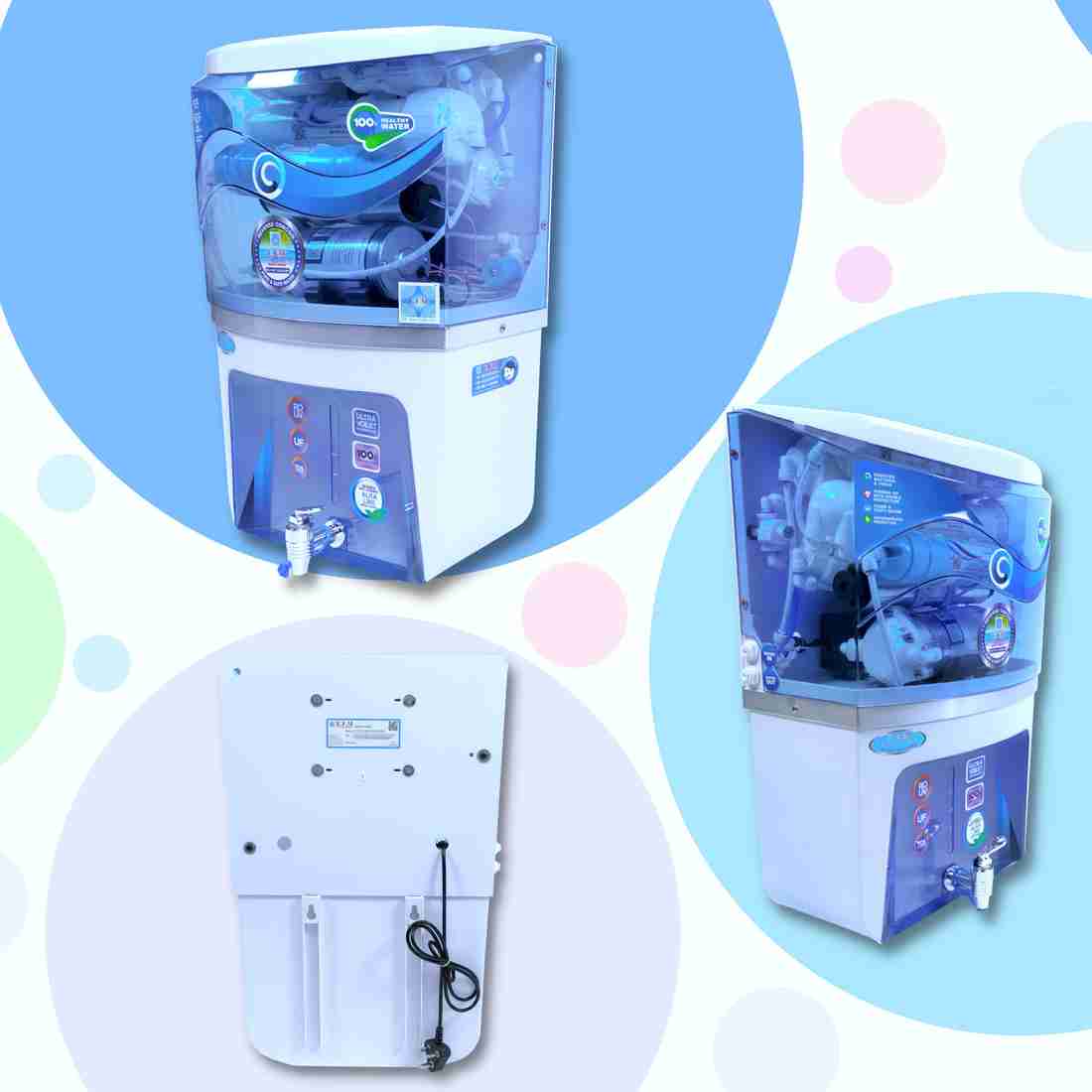 E.F.M Blue Ocean Water Purifier Regular Domestic RO System 10 L RO + UV +  UF + TDS Water Purifier - E.F.M 