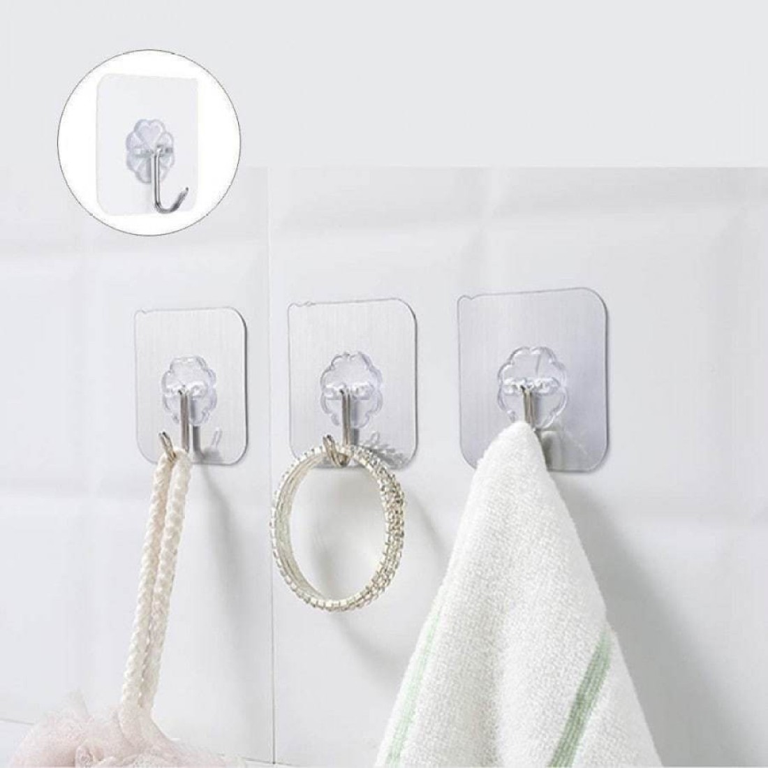 STEFFAN Adhesive Hooks, Detachable Self Adhesive Wall Screw Hooks