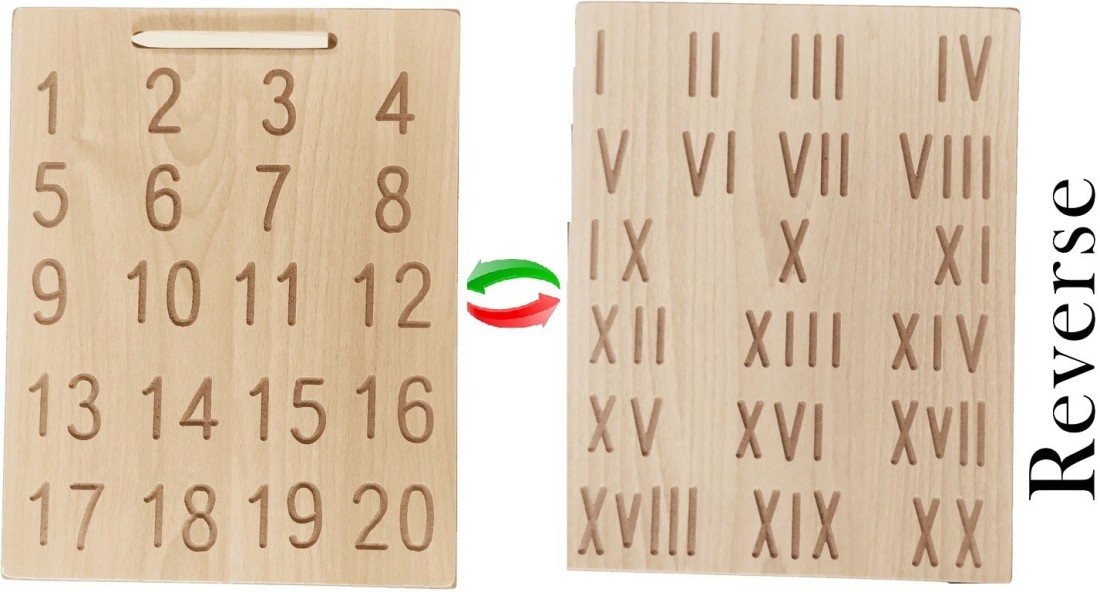 Reversible Number Wooden Tracing Board