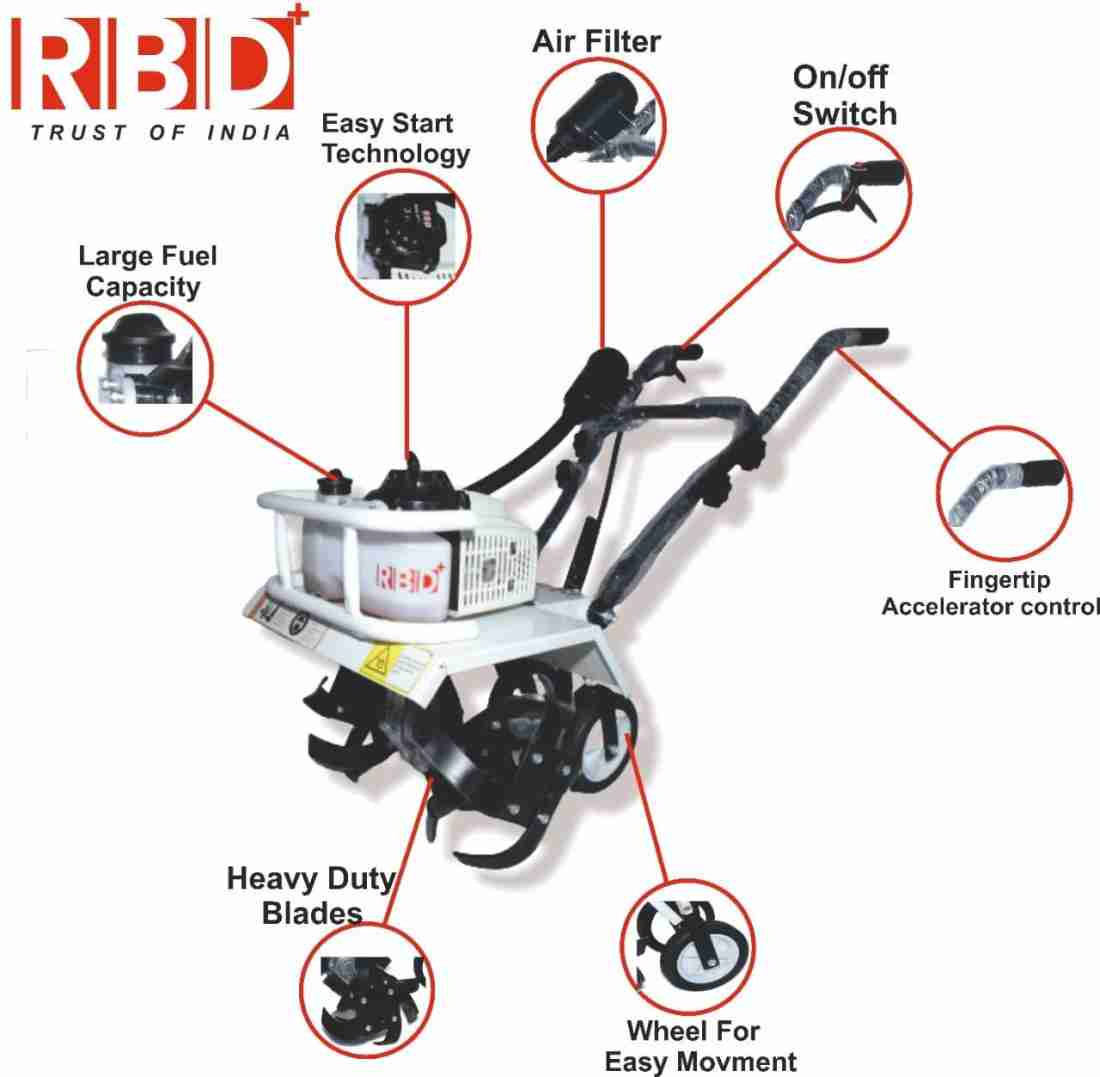 RBD Tiller/Cultivator/Rotary/Weeder 2Stroke/3HP Engine for  Agriculture/Garden Use Fuel Grass Trimmer Price in India - Buy RBD  Tiller/Cultivator/Rotary/Weeder 2Stroke/3HP Engine for Agriculture/Garden  Use Fuel Grass Trimmer online at