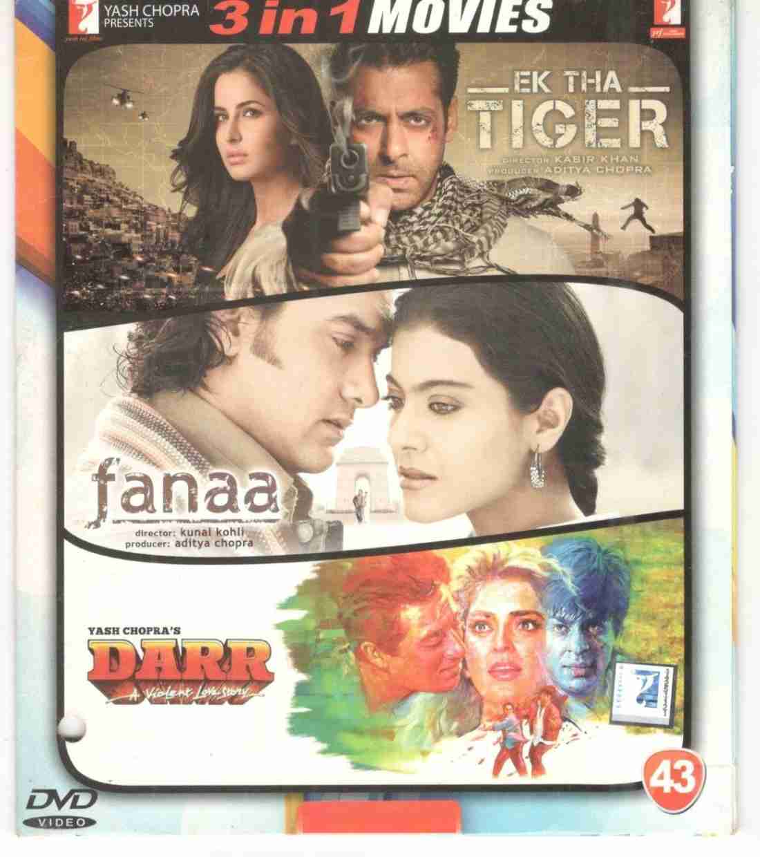 3 In 1 Movie Ek Tha Tiger Fanaa Darr Price in India Buy 3 In 1