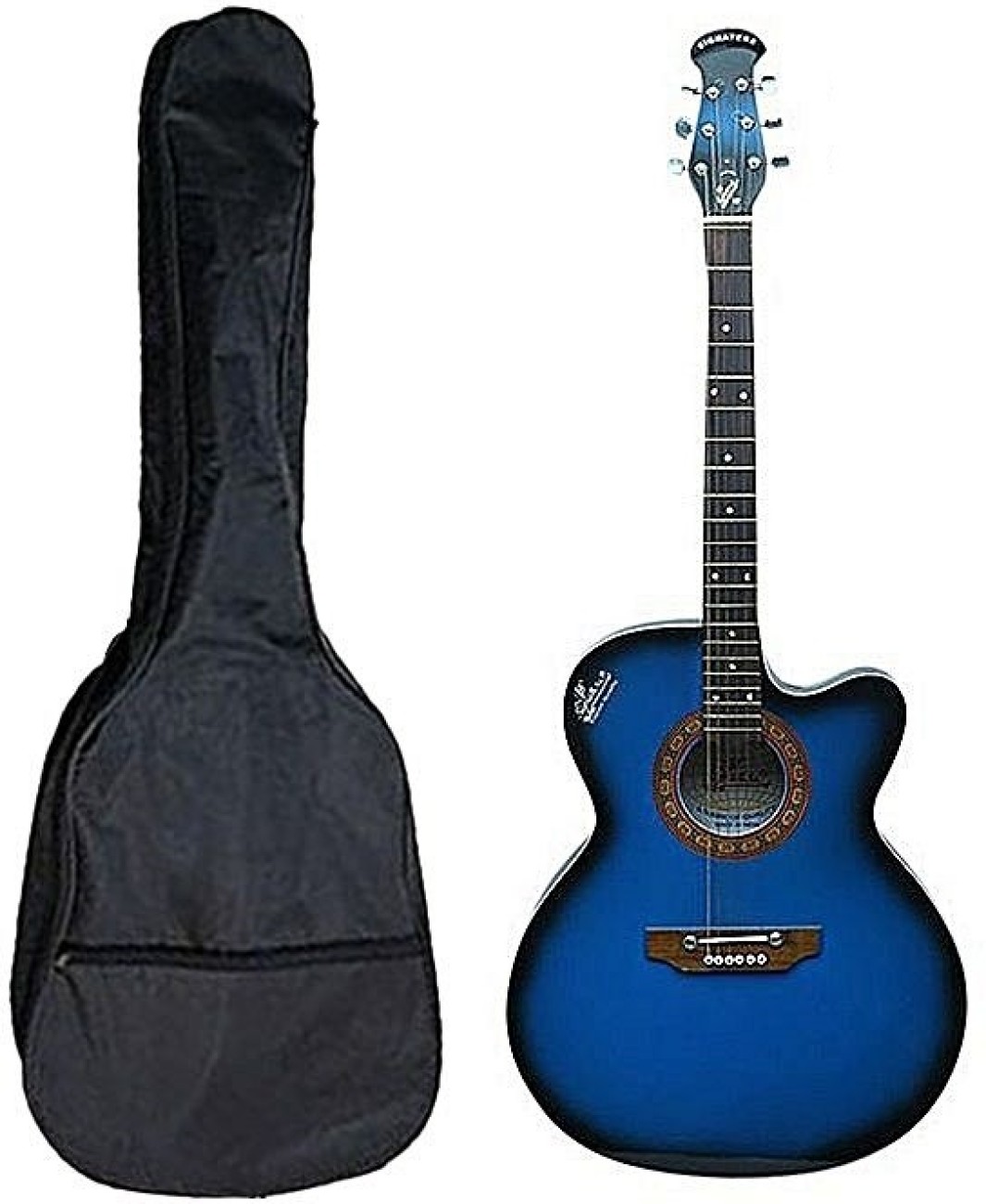 Signature SIGNATUREE GUITAR INI BLUE COLOR WITH BAG BELT AND DPICK