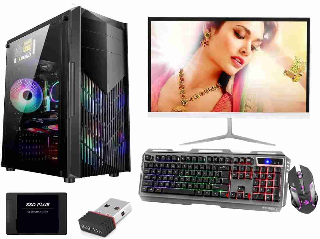 ZOONIS Gaming Pc With 16GB DDR3 Ram/ DDR-5 4GB Graphics Card Core i7 (4th  Gen) (16 GB DDR4/512 GB SSD/Windows 10 Pro/4 GB/22 Inch Screen/Alain Free  Fire Gaming Pc) with MS Office 
