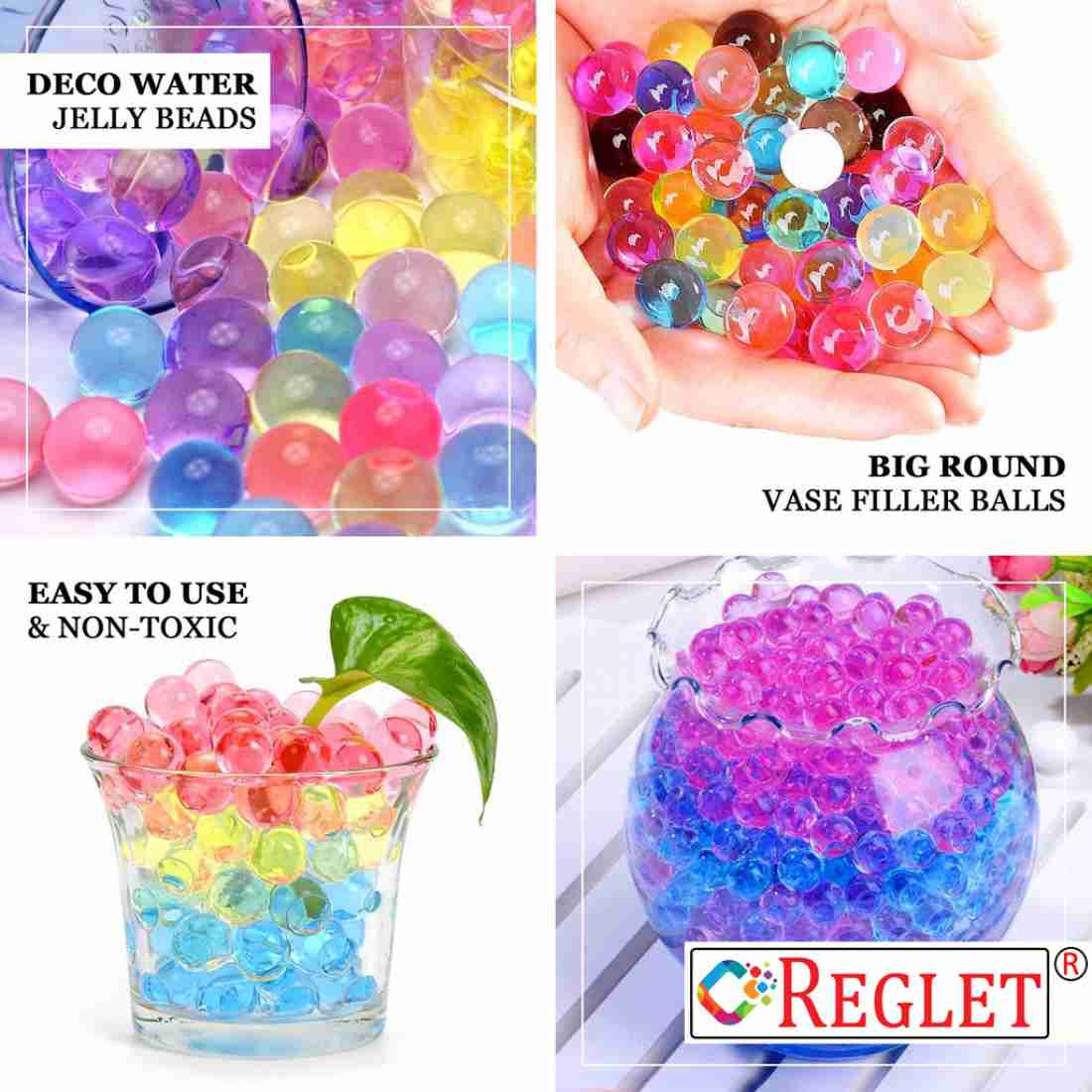 REGLET® 8000 pcs. Multicolour Water Jelly Ball for Kids | Water Crystal  Ball | Jelly Water Beads Kids | Magic Crystal Jelly Balls | Water Ball |  Water