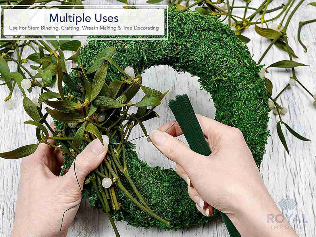 70 pcs Dark Green Paper Wrapped Floral stem